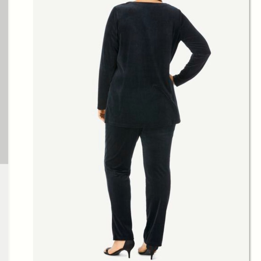 Black Velour Dress Cocktail JACKET /TOP ONLY with Loop Button detail.  Size 3X